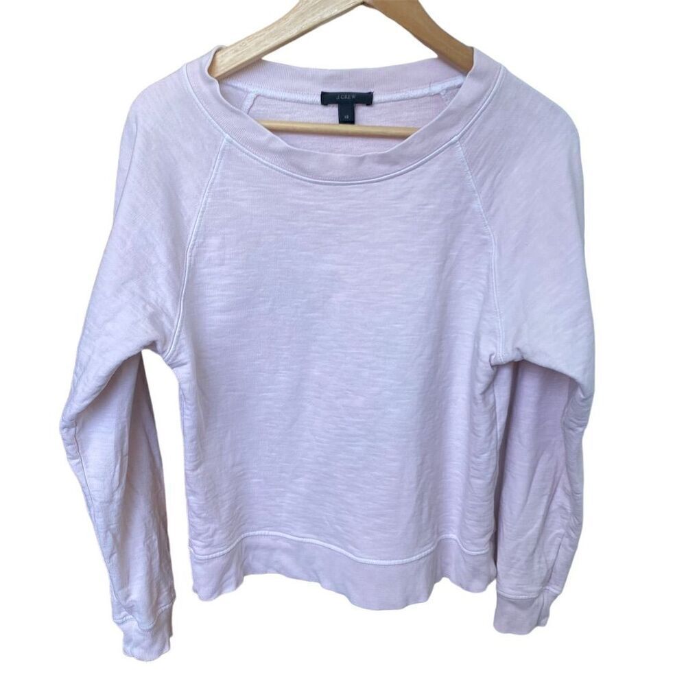 J.Crew Women's XS Light Pink Crewneck Pullover Sweatshirt Cropped Length
